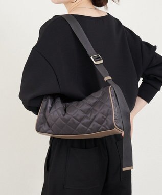 russet キルティングドラムミニショルダーバッグ(SF-267) Charcoal