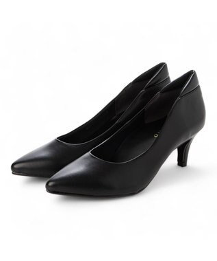 MODE ET JACOMO <carino>【レイン対応】ポインテッドトゥ パッド付きヒールパンプス ブラック