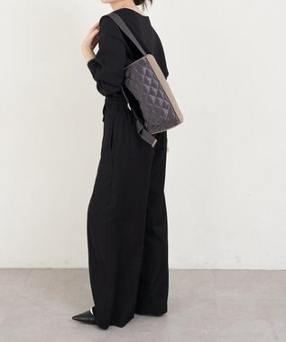 russet キルティングドラムミニショルダーバッグ(SF-267) Charcoal