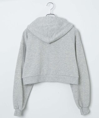 WEGO ショートジップパーカー 杢グレー