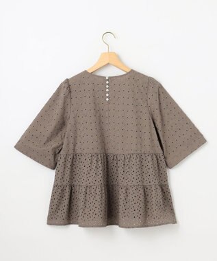 組曲 【新色追加】エンブロイダリーレースフリル ブラウス モカグレー系9