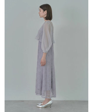 earth music&ecology ＳＥＴ２点　シースルーブラウス付きキャミワンピース Grayish Blue