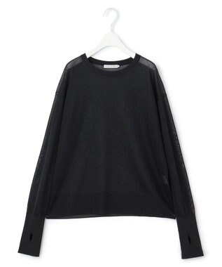 ICB 【MAG×スタイリストコラボ】シャイニーシアーニット×サテンストレートパンツ ブラックニット×ベージュパンツ