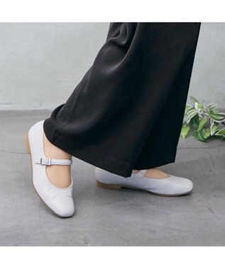 ing <ing>【WEB限定】ストラップフラットシューズ ライトグレー