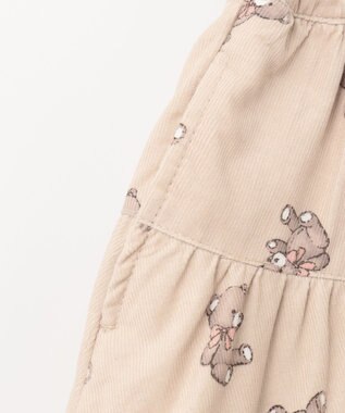 ANY KIDS チェック柄/アニマル柄スカパン ベージュ系クマ