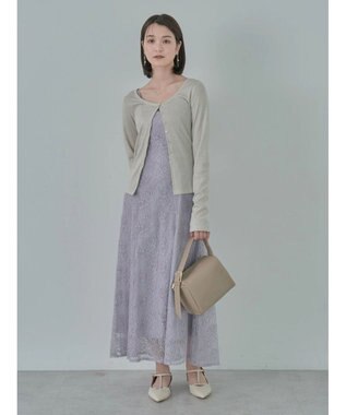 earth music&ecology ＳＥＴ２点　シースルーブラウス付きキャミワンピース Grayish Blue