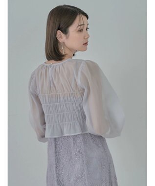 earth music&ecology ＳＥＴ２点　シースルーブラウス付きキャミワンピース Grayish Blue