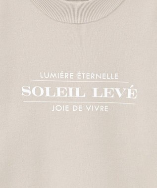 earth music&ecology 【洗濯機洗い可】スウェットライクロゴニットプルオーバー ライトベージュ