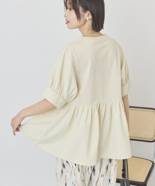 AMERICAN HOLIC 【先行予約】【WEB限定】異素材切替ペプラムプルオーバー Light Beige