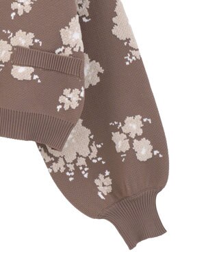 earth music&ecology SET2点フラワージャガードカーデ+ビスチェ Brown