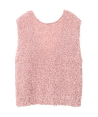 AMERICAN HOLIC 選べる丈２サイズ前後２ｗａｙシャギーベスト Pink