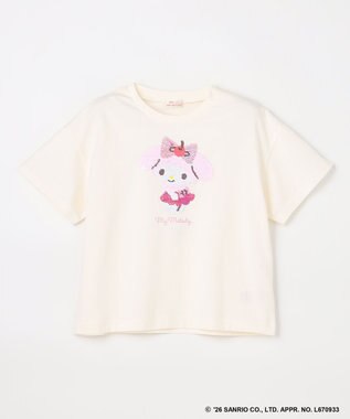 ANY KIDS 【サンリオキャラクターズ×ANY KIDS】ひんやり ミラクルスパンコール Tシャツ マイメロディ×エクリュ
