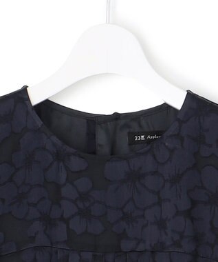 23区 L 【APPLAUDIR】フラワーサテンオパール ドレス ネイビー系