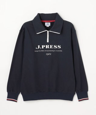 J.PRESS KIDS 【140-170cm】ミニ裏毛 ハーフジップ トレーナー ネイビー系