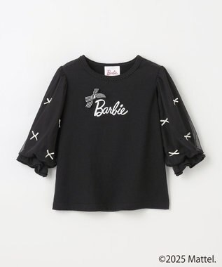 ANY KIDS 【Barbie(TM)】リボン 七分袖Tシャツ ブラック