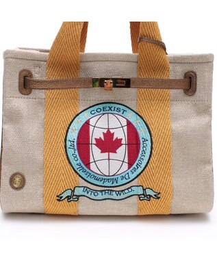 A.D.M.J. リネンラメクロス/前金具付トート32cm(Dカン＋) GOLD