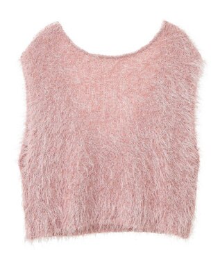 AMERICAN HOLIC 選べる丈２サイズ前後２ｗａｙシャギーベスト Pink