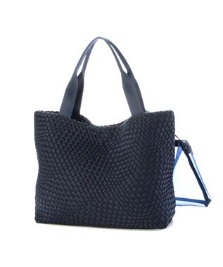 UNBILLION ポーチ付きネオプレーンメッシュビッグトートバッグ ネイビー