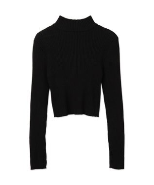 WEGO リブハイネックショートニット ブラック