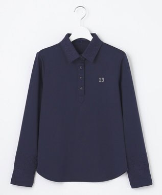 23区GOLF 【WOMEN】【吸水速乾・UVケア】エンブロイダリー長袖シャツ 1枚で決まる 動きやすさ◎ ネイビー系