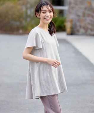 Tiaclasse 【おのののかさん着用】半袖＆七分袖選べる袖丈バックフレアチュニック