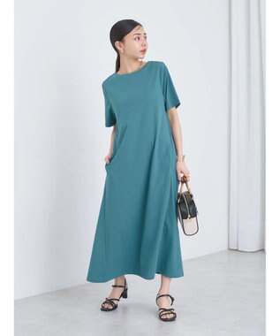 earth music&ecology プレーティング天竺Ａラインワンピース Green