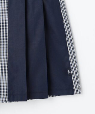 組曲 KIDS 【110-140㎝】 チェックプリーツ キュロット サックスブルー