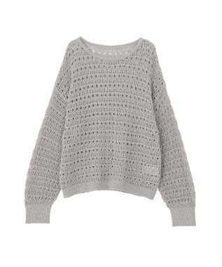 earth music&ecology メッシュニットプルオーバー Gray