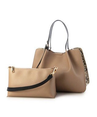 UNBILLION カシュカシュ cachecache / フェイクレザーショルダーバッグ付スクエアトート