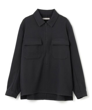 UNFILO MENS 【男女兼用】フラノライク ハーフジップ シャツブルゾン [24年秋冬商品] チャコール グレー