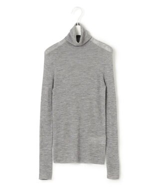 ICB 【洗える】シアーウール タートルニット ライトグレー系