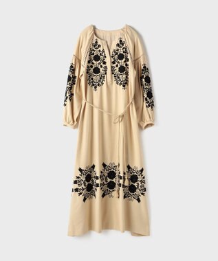 GRACE CONTINENTAL エンブロイダリーカフタンワンピース ベージュ