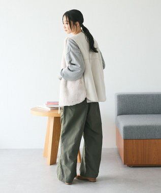 CRAFT STANDARD BOUTIQUE エコファー×ムートンチュニックベスト Light Gray