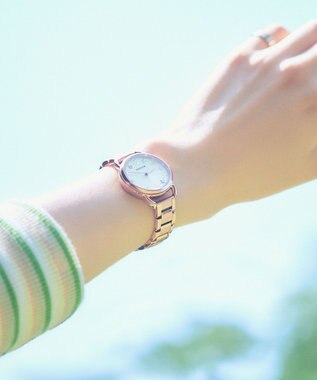 CITIZEN 【替えバンド付き】少し大きめ28ミリケースのソーラーテックウオッチ ピンクゴールド