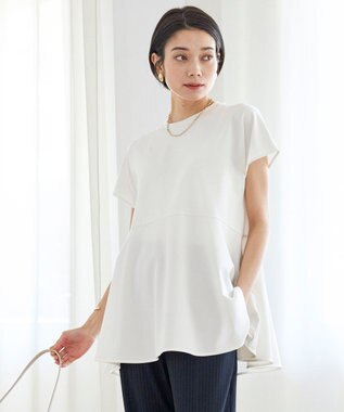 UNFILO L BEAUTY FORM ペプラムＴシャツ ホワイト