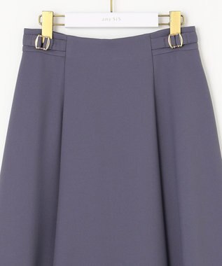 ANY SIS 【洗える】プチベルトフレア スカート ブルー