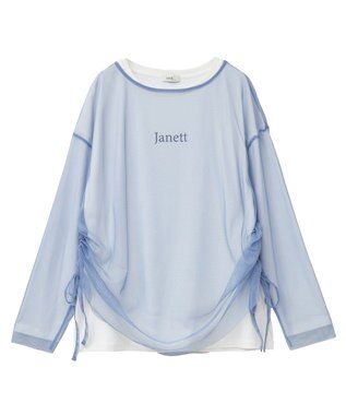 earth music&ecology ＳＥＴ２点ドロストシアープルオーバー＋ロゴＴｅｅ Blue