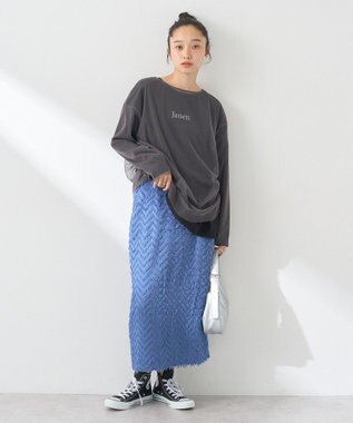 earth music&ecology ＳＥＴ２点ドロストシアープルオーバー＋ロゴＴｅｅ Black