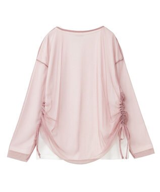 earth music&ecology ＳＥＴ２点ドロストシアープルオーバー＋ロゴＴｅｅ Pink