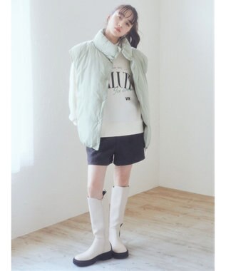 earth music&ecology パファーベスト Light Green