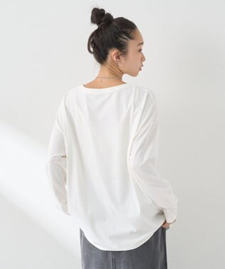 earth music&ecology ＳＥＴ２点ドロストシアープルオーバー＋ロゴＴｅｅ Blue