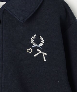 組曲 KIDS 【110-140㎝】ラウンドカラージップアップパーカー ネイビー