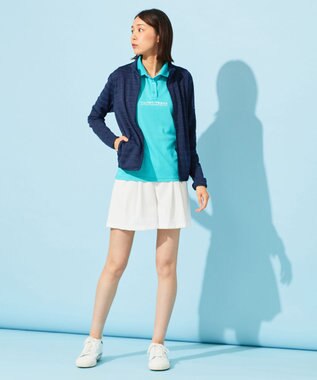 23区GOLF 【WOMEN】便利なUV羽織！【吸水速乾/UVカット】ラメボーダージャージ ネイビー系