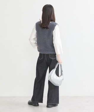 earth music&ecology シャギーベスト Light Gray