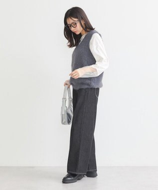 earth music&ecology シャギーベスト Light Gray