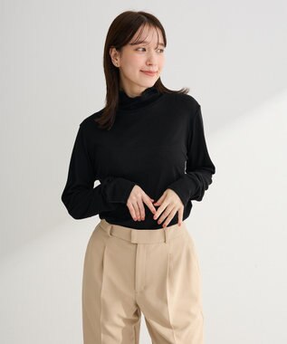 Green Parks シアーリブタートルプルオーバー Black