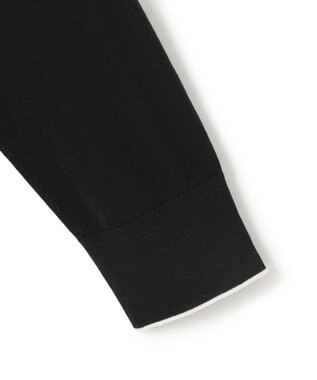 ICB 【洗える】ドライコットンアセテート ニットジャケット ブラック系