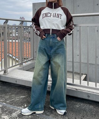 WEGO グラフィックショートトラックジャケット ブラウン