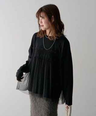 Green Parks ・ＥＬＥＮＣＡＲＥ　ＤＵＥ　チュールレイヤープルオーバ Black