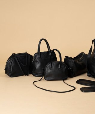 FOLNA RD ソフトレザーボストンバッグ S-SIZE ブラック